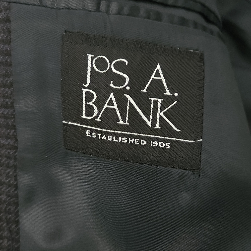 Jos A Bank Mens 46L Black 100% Wool Two Button Blazer Sport Coat Quiet Luxury - Picture 5 of 13